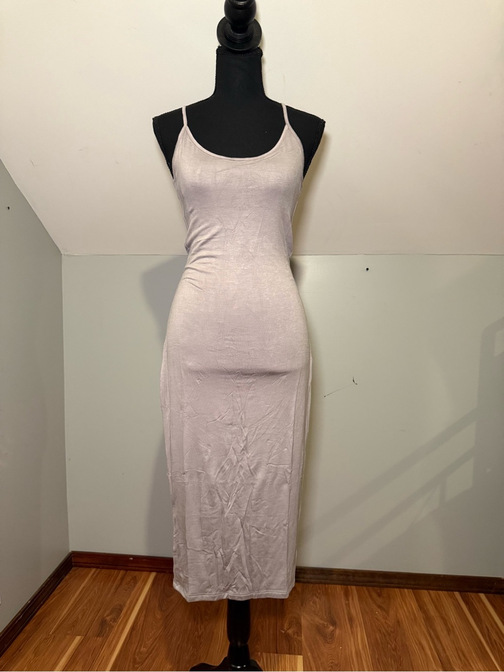 Double Zero Slip Midi Dress with Spaghetti Straps